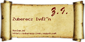 Zuberecz Iván névjegykártya